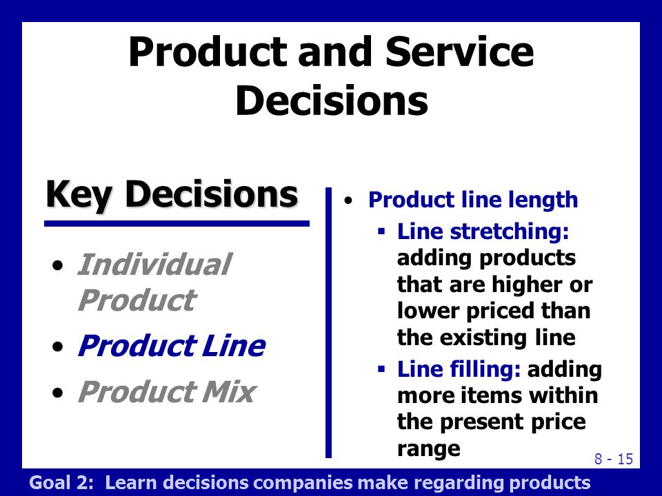 Product and Service Decisions