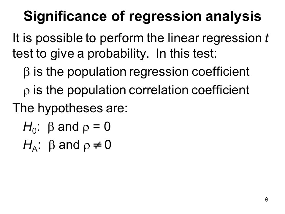 Significance of regression analysis