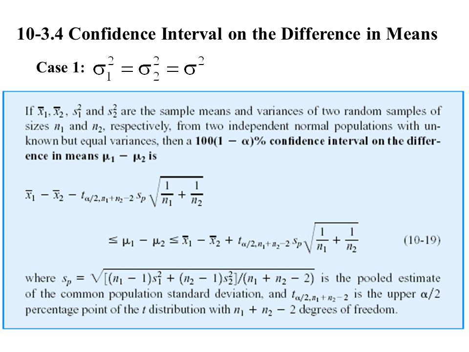 Confidence Interval on the Difference in Means