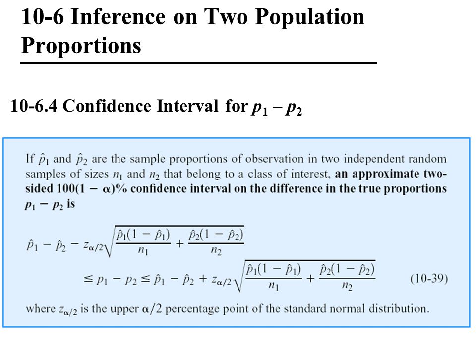 10-6 Inference on Two Population Proportions