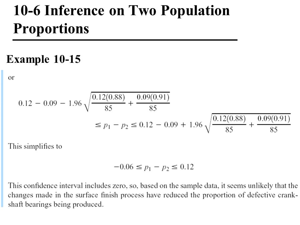 10-6 Inference on Two Population Proportions