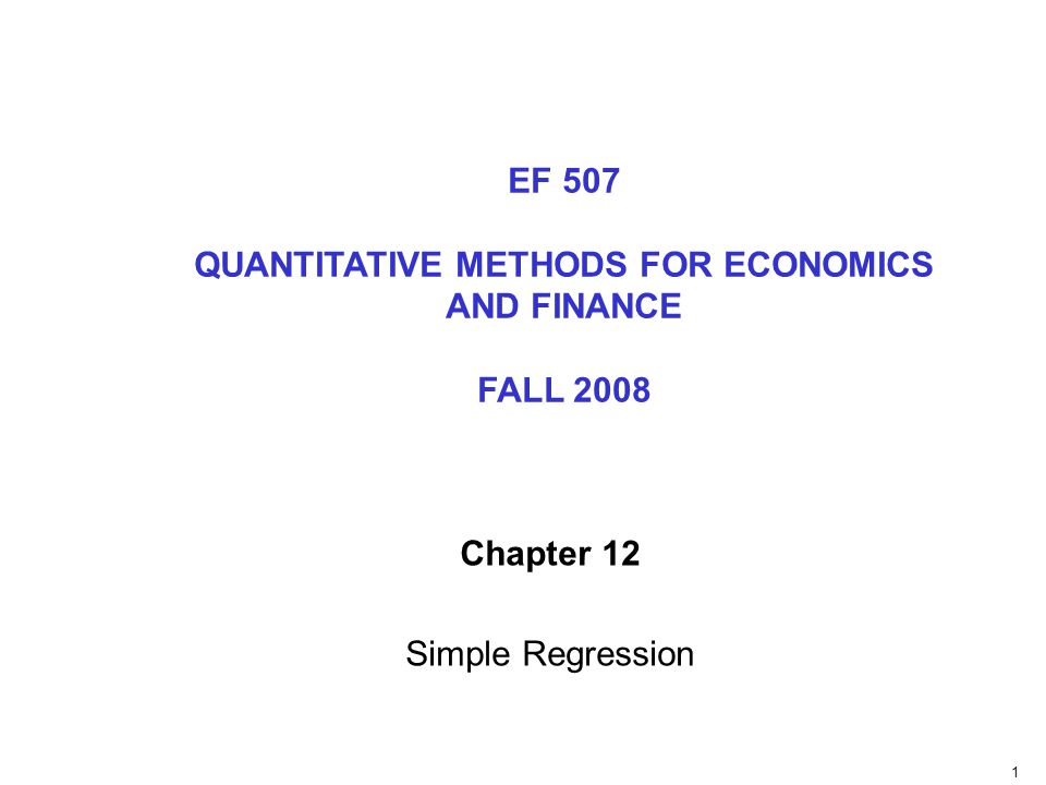 Chapter 12 Simple Regression