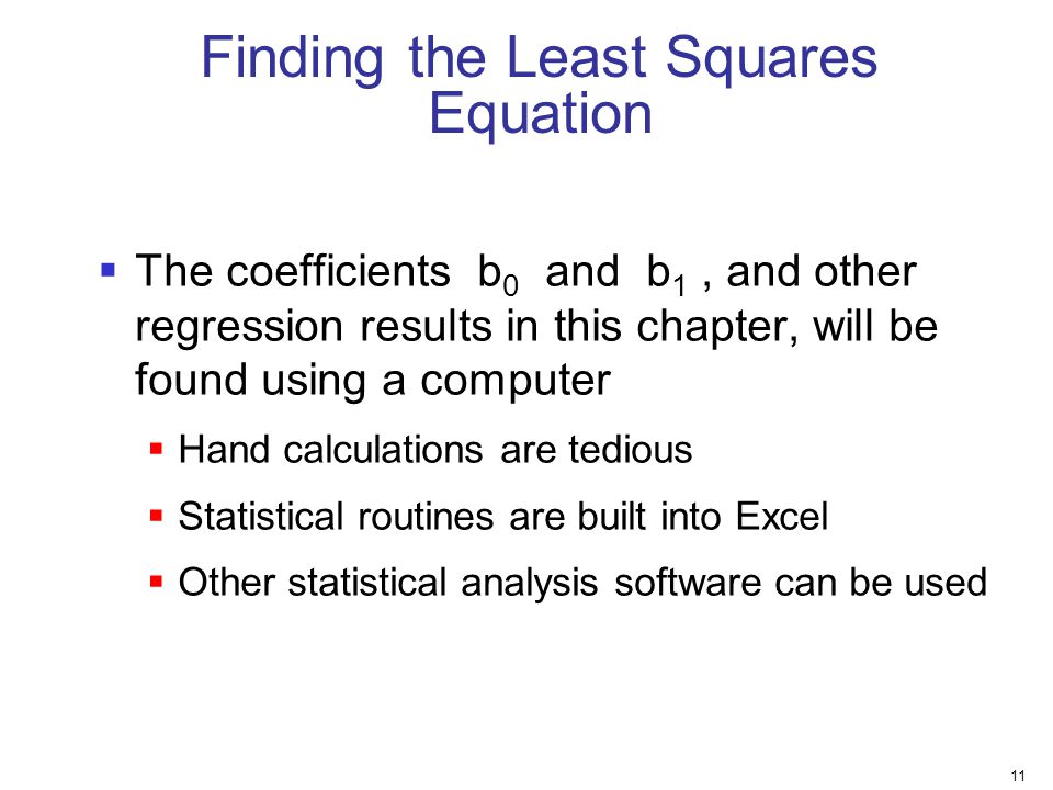 Finding the Least Squares Equation