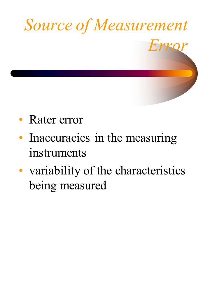 Source of Measurement Error