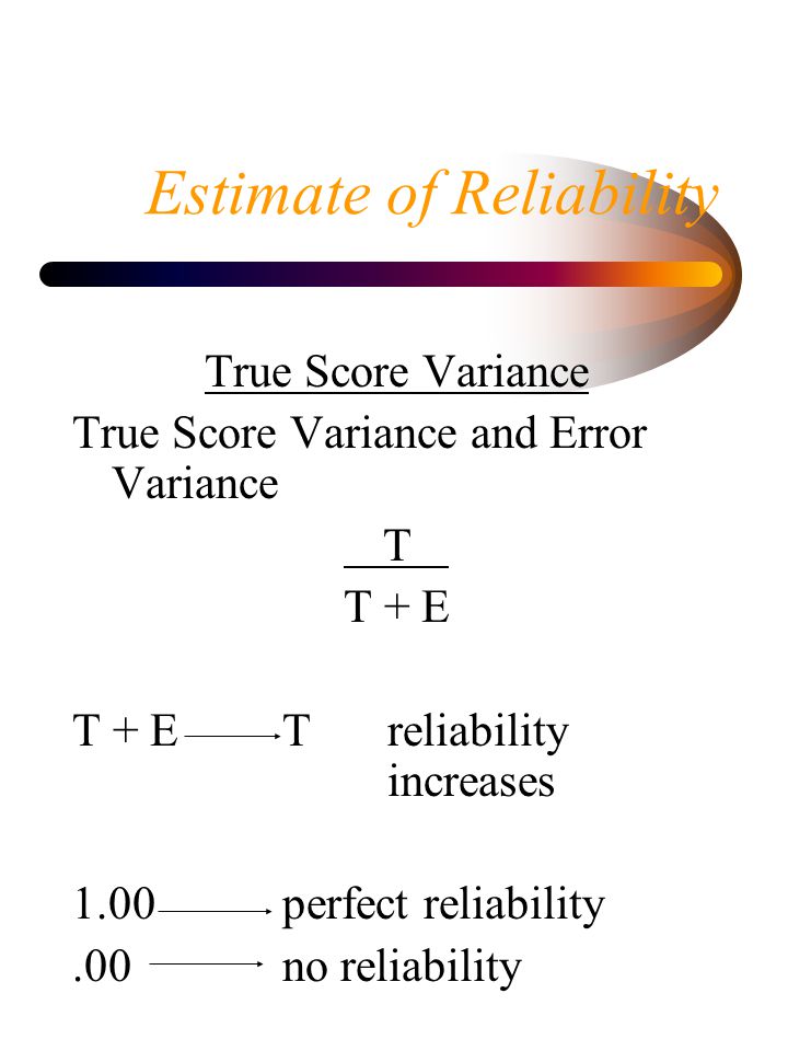 Estimate of Reliability