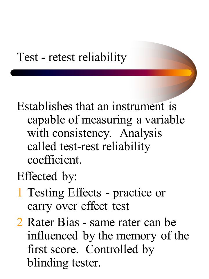 Test - retest reliability