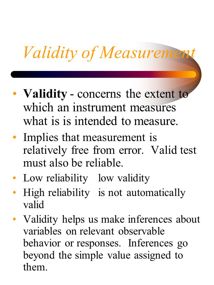 Validity of Measurement
