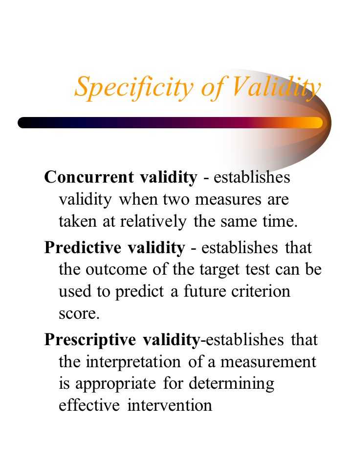 Specificity of Validity