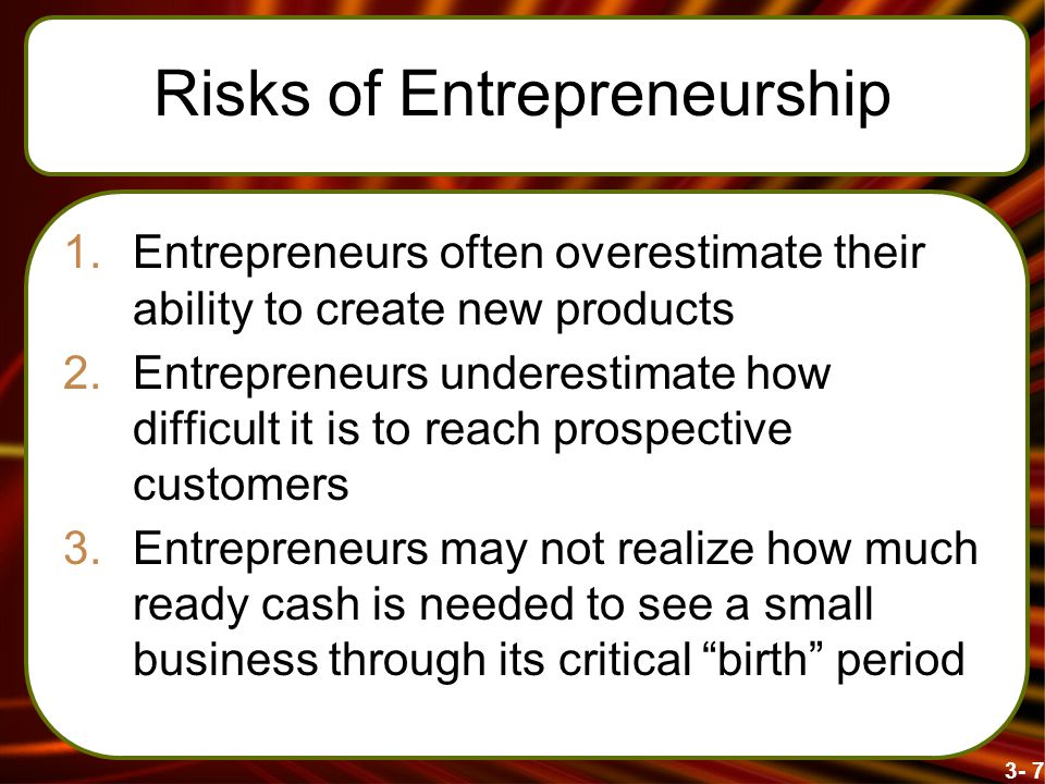 Risks of Entrepreneurship
