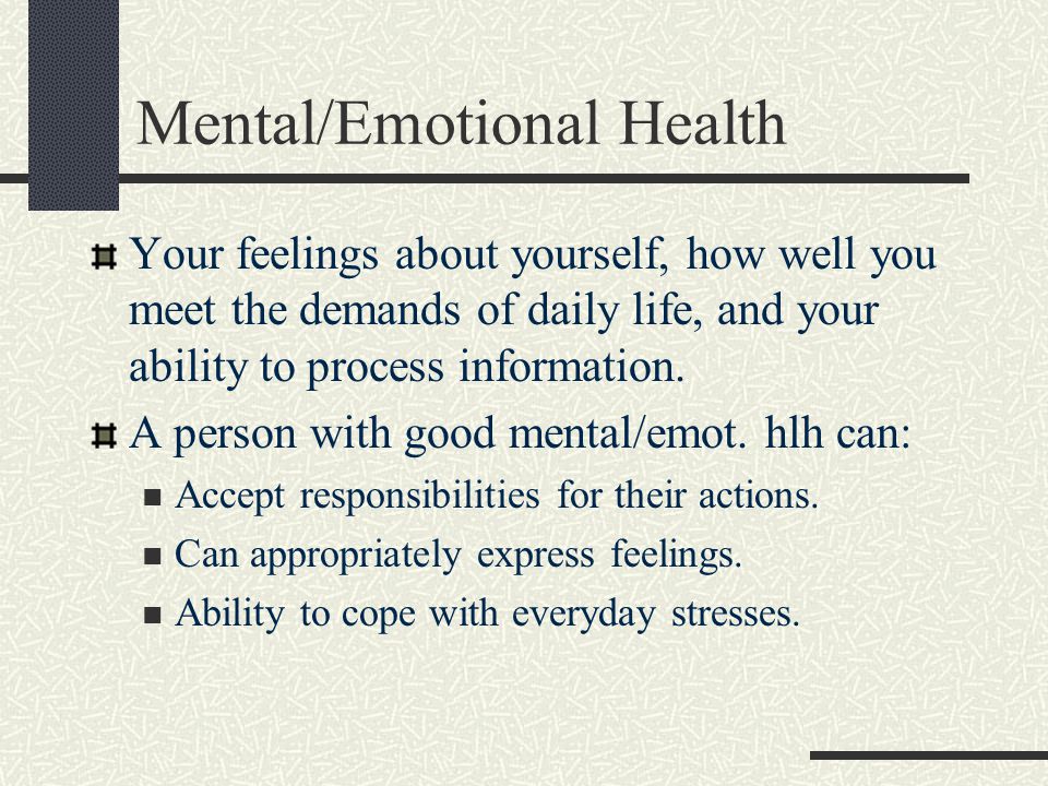 Mental/Emotional Health