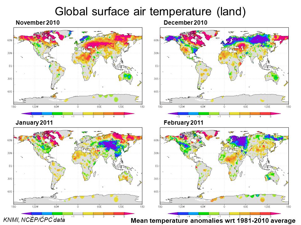 Global surface air temperature (land)