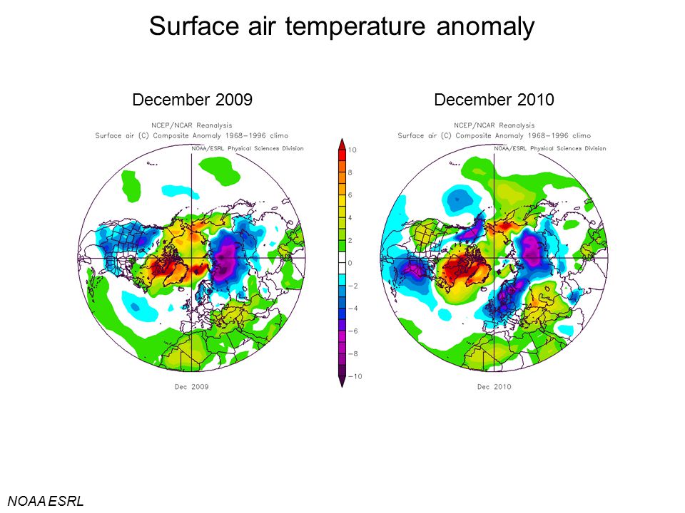 Surface air temperature anomaly