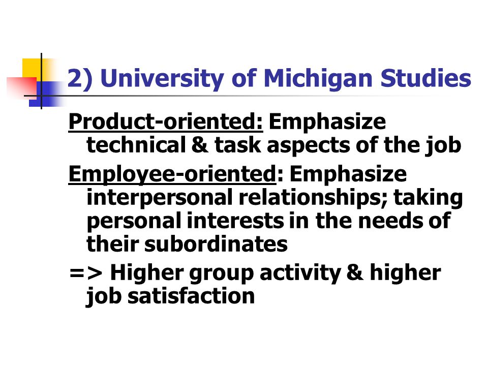 2) University of Michigan Studies