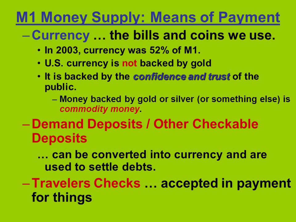 M1 Money Supply: Means of Payment