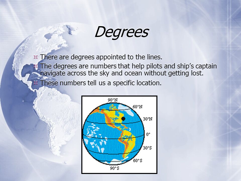 Degrees There are degrees appointed to the lines.