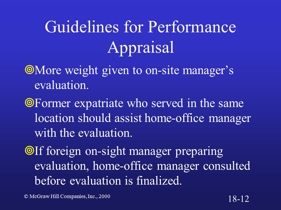 Guidelines for Performance Appraisal