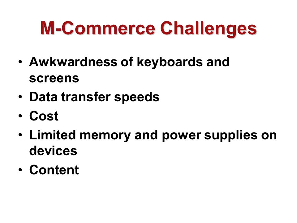 M-Commerce Challenges