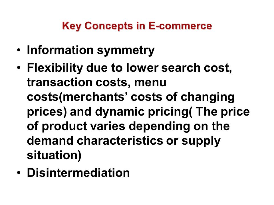 Key Concepts in E-commerce