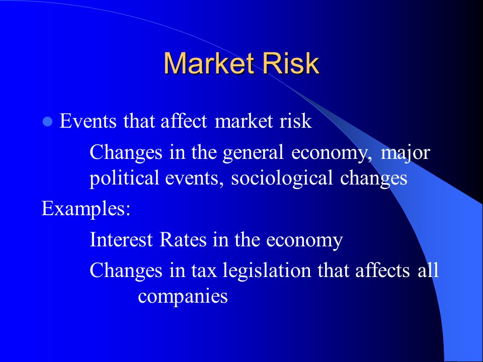 Market Risk Events that affect market risk