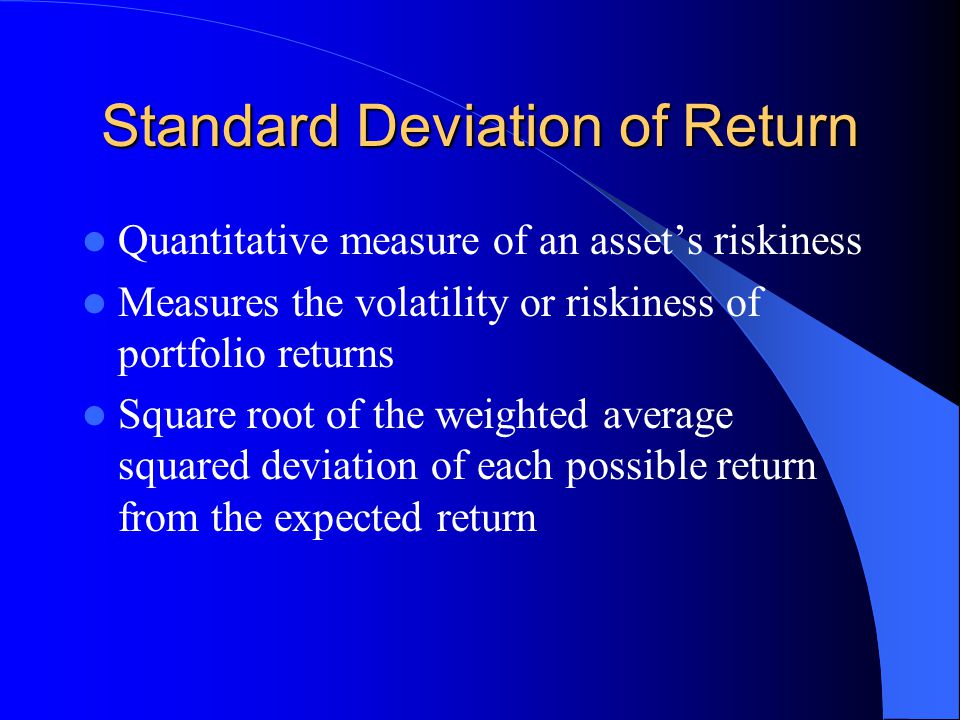 Standard Deviation of Return