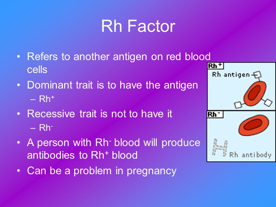 Rh Factor Refers to another antigen on red blood cells
