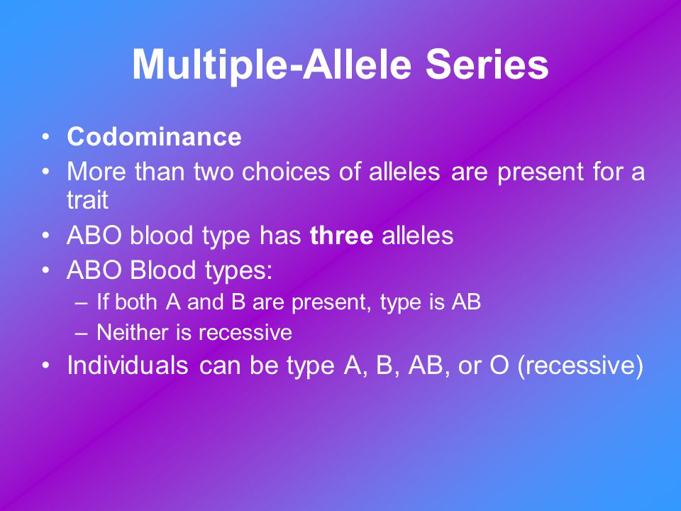Multiple-Allele Series