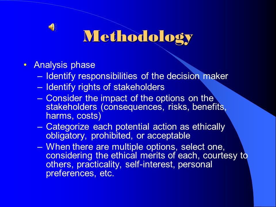 Methodology Analysis phase