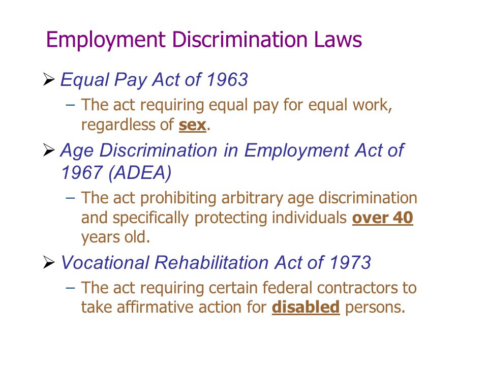 Employment Discrimination Laws