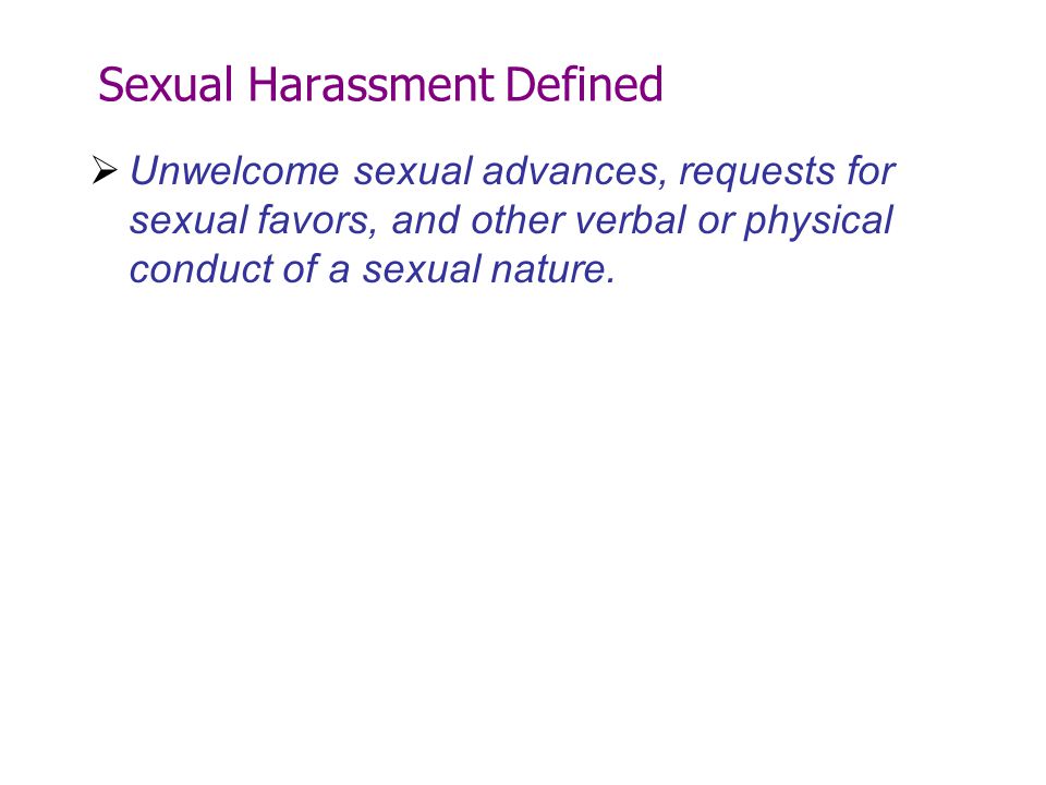 Sexual Harassment Defined