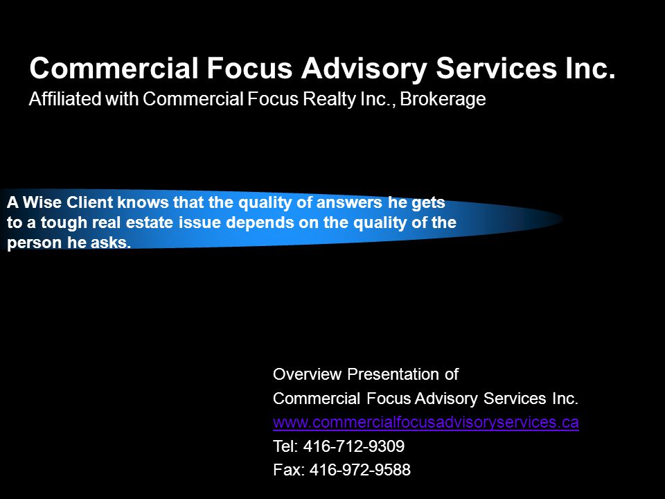 Commercial Focus Advisory Services Inc.