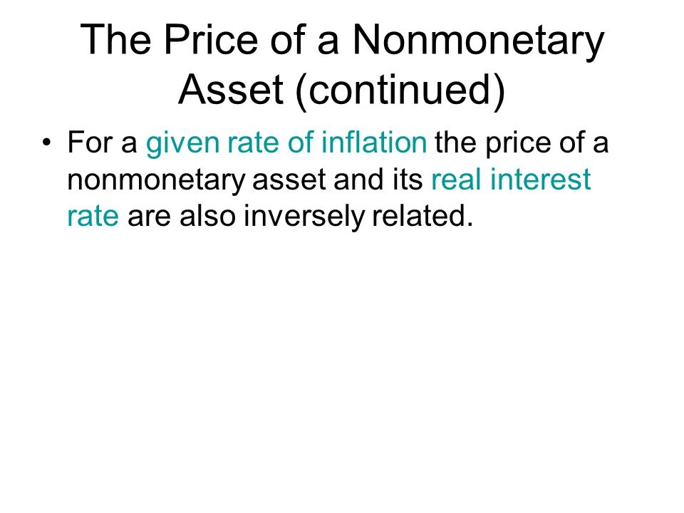The Price of a Nonmonetary Asset (continued)