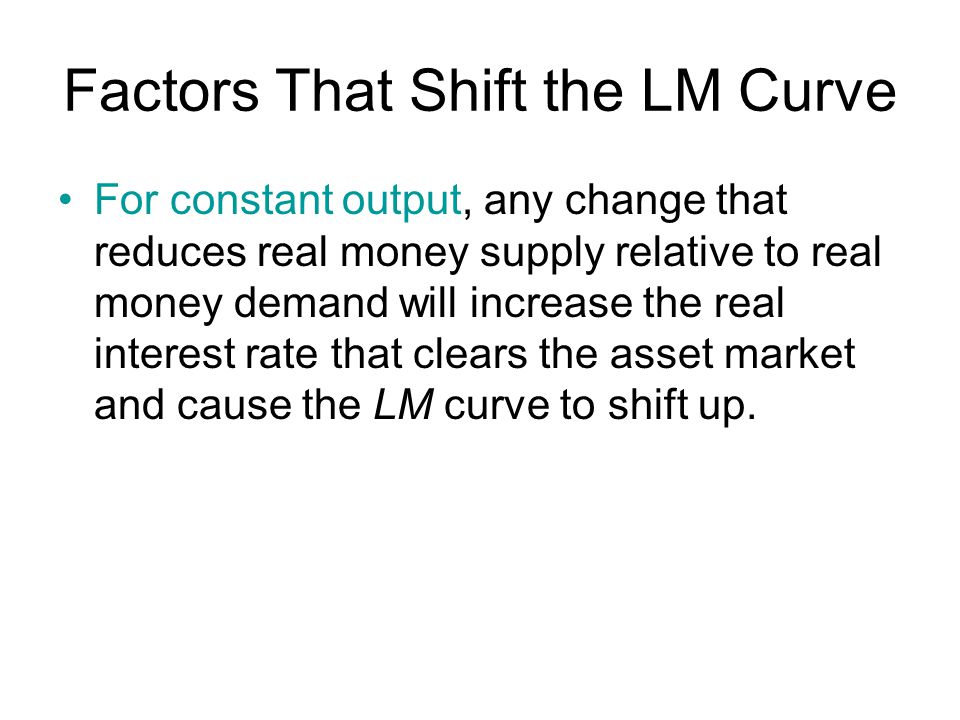Factors That Shift the LM Curve