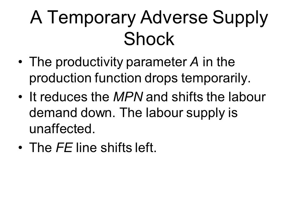 A Temporary Adverse Supply Shock