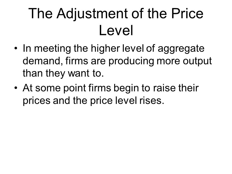The Adjustment of the Price Level