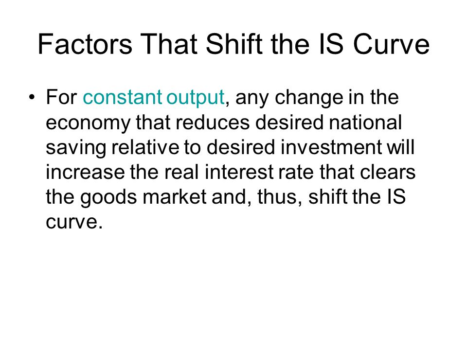 Factors That Shift the IS Curve