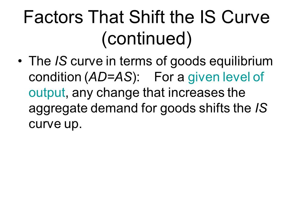 Factors That Shift the IS Curve (continued)