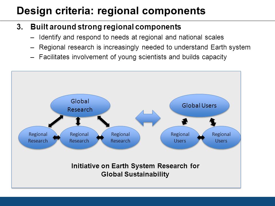 Design criteria: regional components