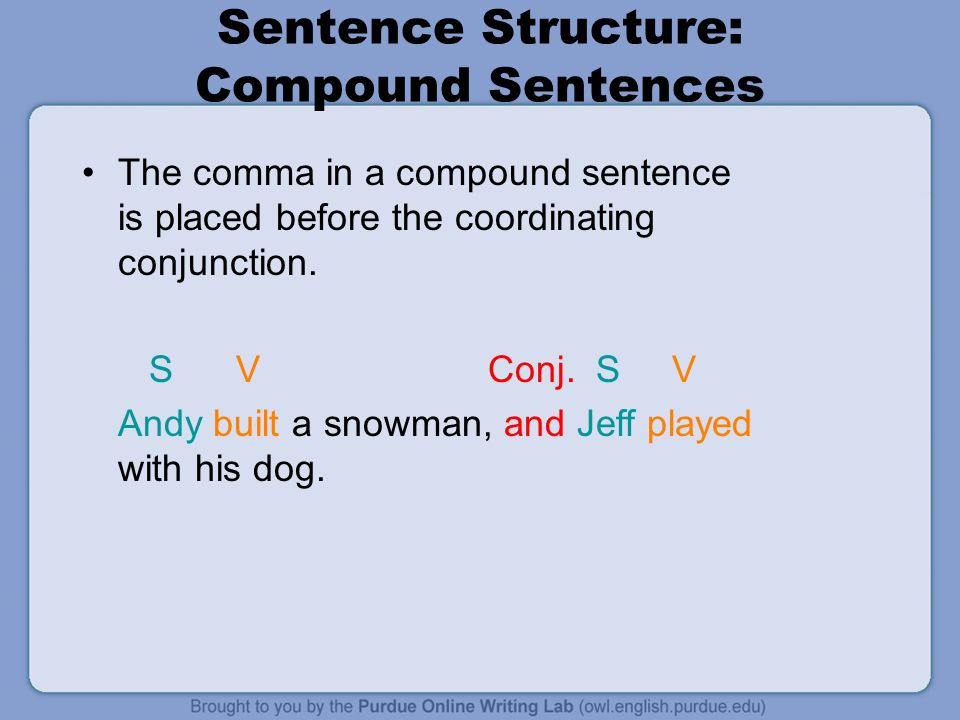 Sentence Structure: Compound Sentences