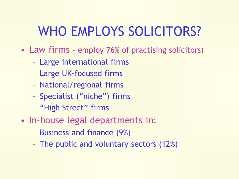 WHO EMPLOYS SOLICITORS
