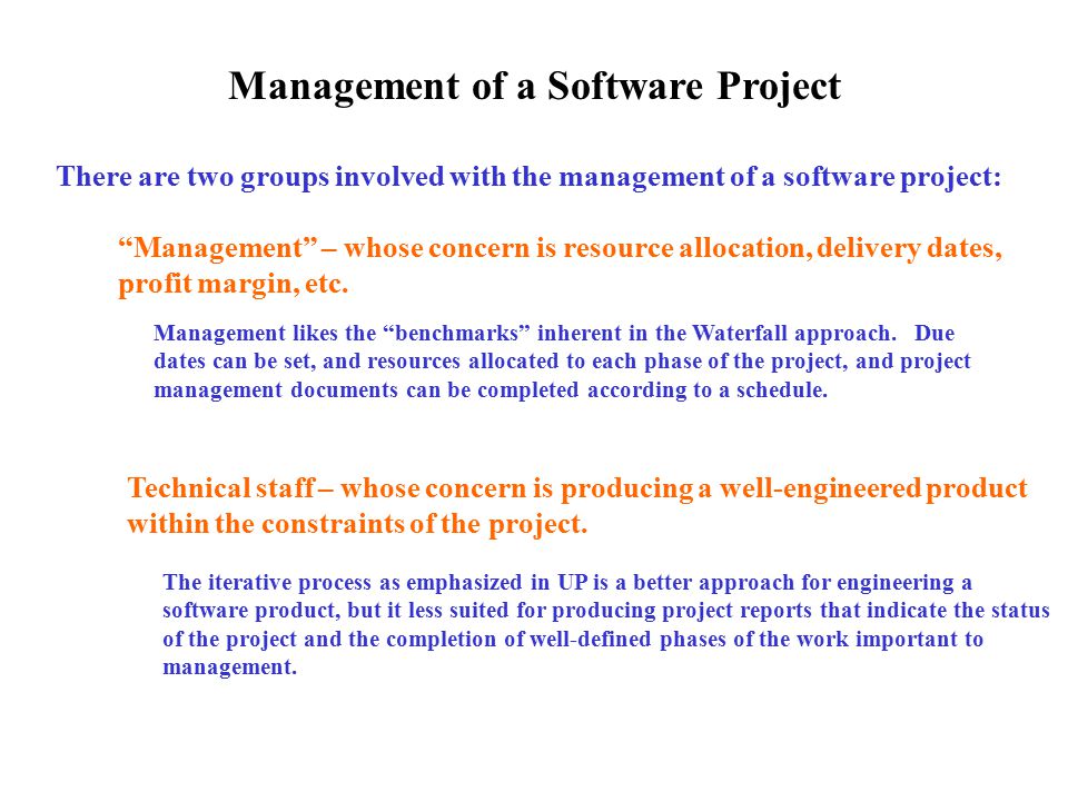 Management of a Software Project