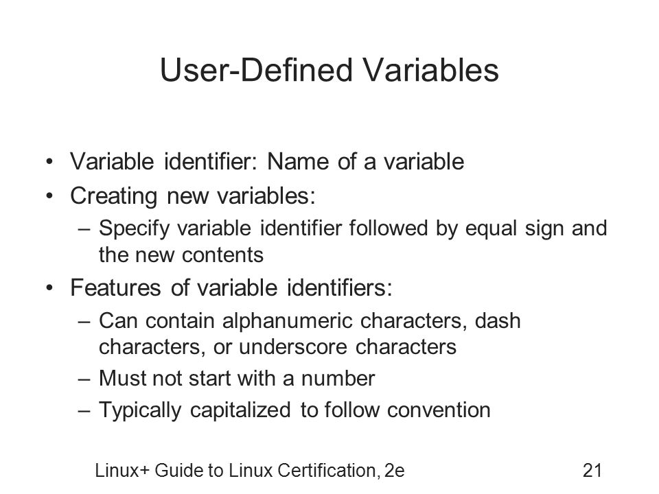User-Defined Variables
