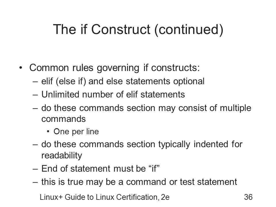 The if Construct (continued)