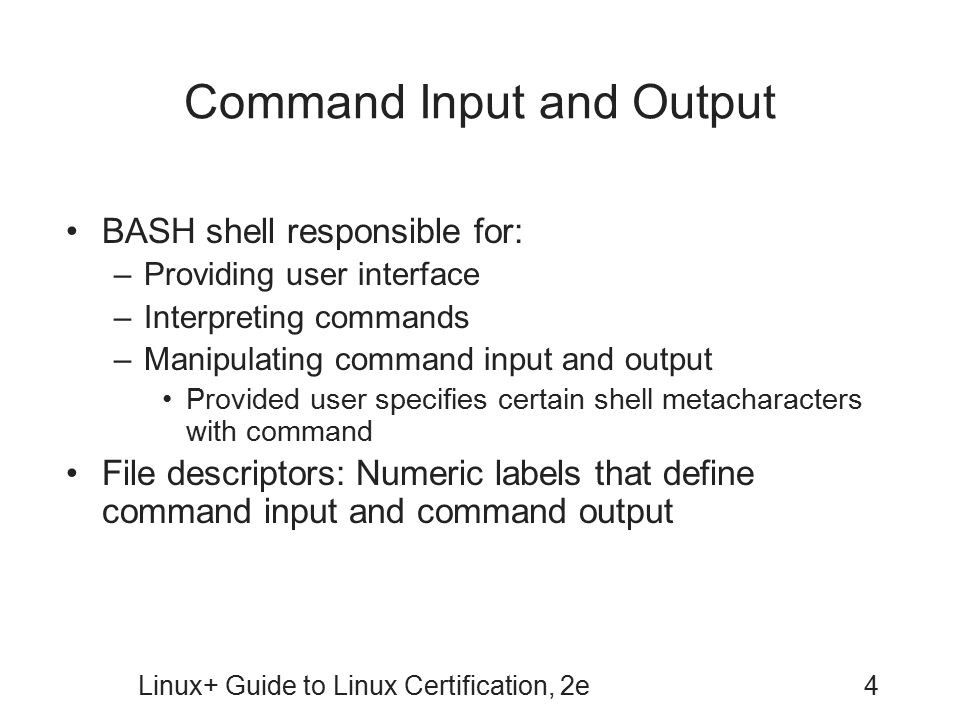 Command Input and Output
