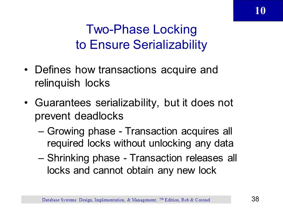 Two-Phase Locking to Ensure Serializability