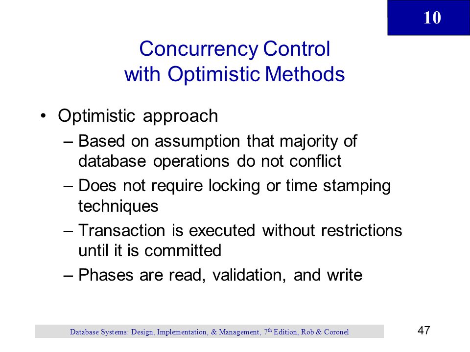 Concurrency Control with Optimistic Methods