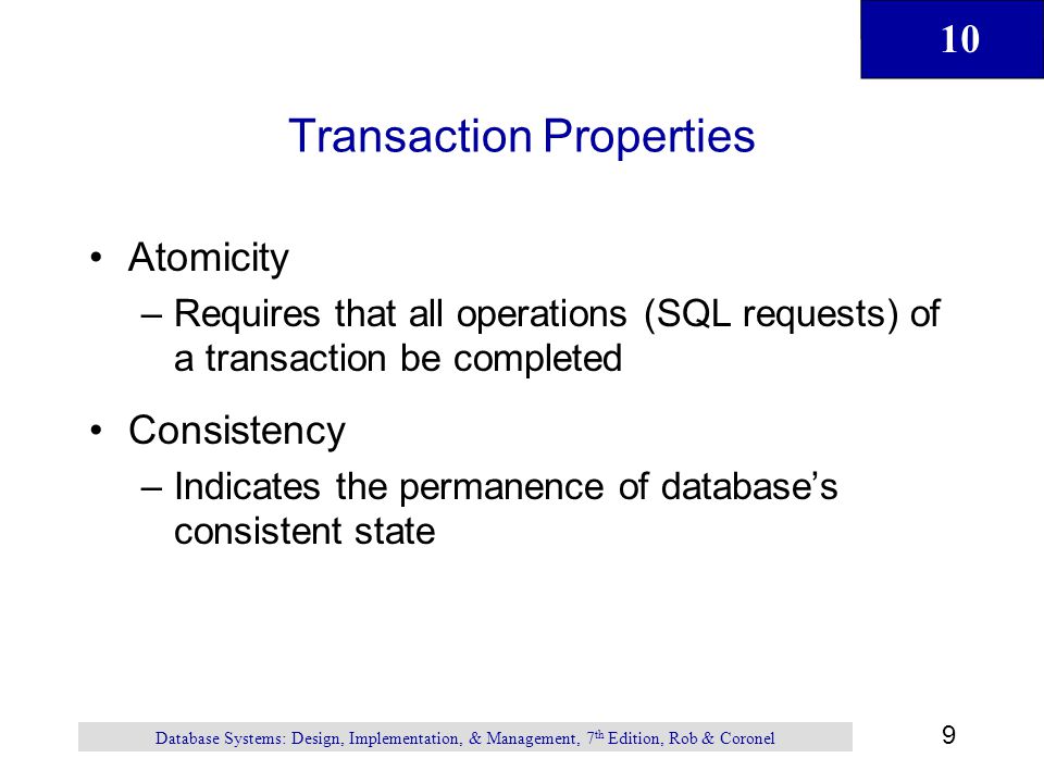 Transaction Properties