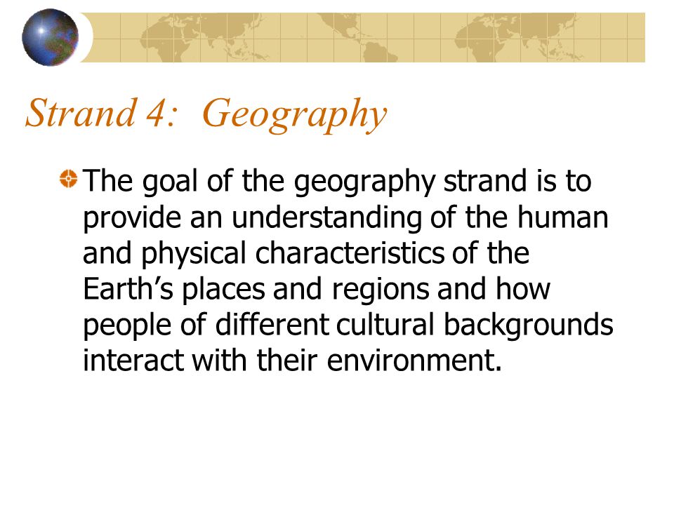 Strand 4: Geography