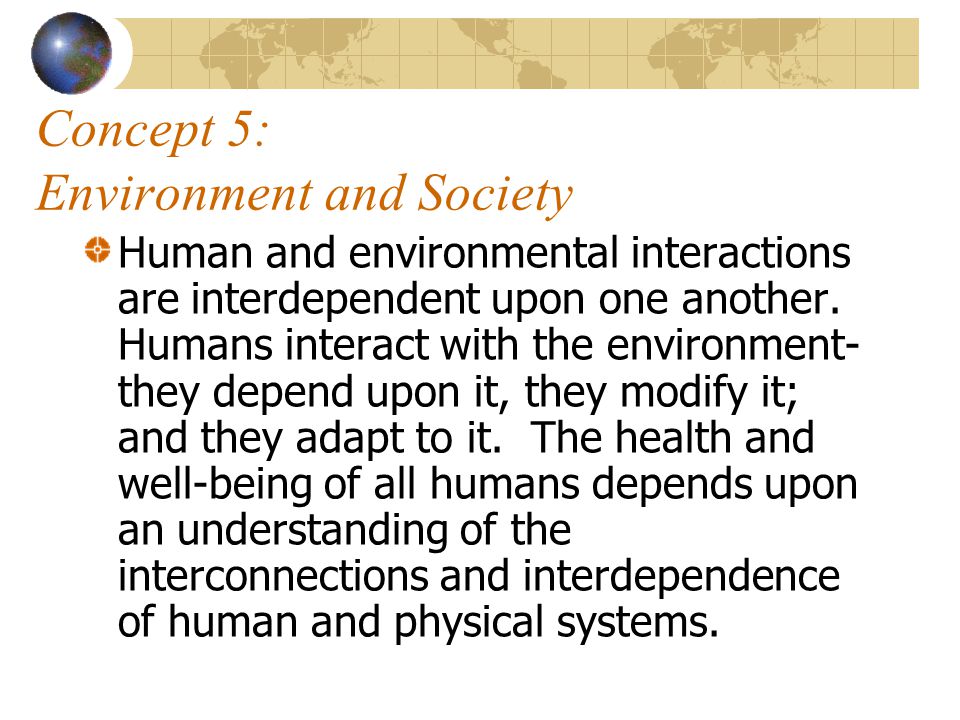 Concept 5: Environment and Society