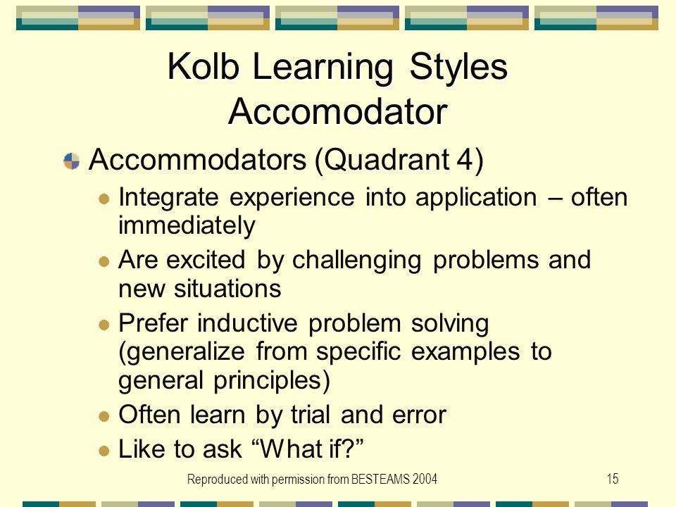 Kolb Learning Styles Accomodator