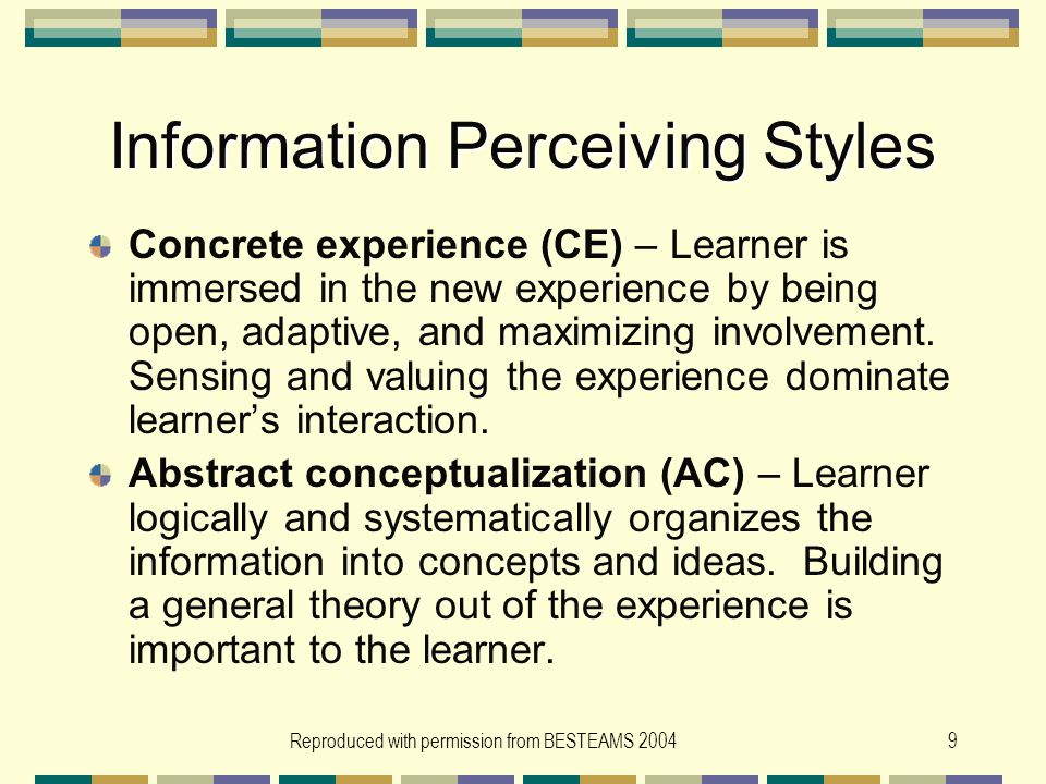 Information Perceiving Styles